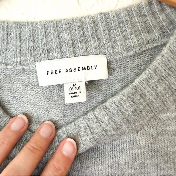 Free Assembly Sweater with Rhinestones in Heather Grey - Picture 4 of 8